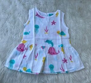 Sea World Muslin Frocks ( 6 to 12 months )