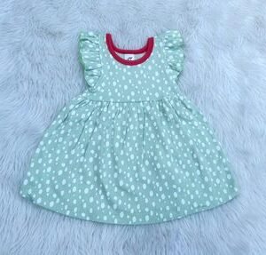 Pista Green color hand frill frock
