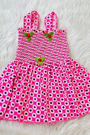 Pink With Black Block printed ( 3 to 6 months )