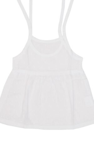 Plain white knotted muslin frock ( 0 to 3 months )