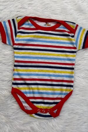Red Multi stripped Romper ( 9 to 12 months )
