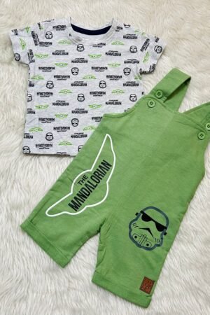 The Mandalorian Olive green Dungaree ( 9 to 12 months )
