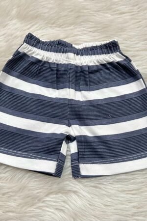 Dark grey with white stripped shorts ( 0 to 3 months )