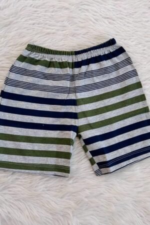 Navy blue with grey stripped shorts ( 0 to 6 months )