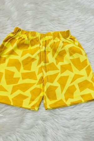 Yellow blocked shorts ( 12 to 18 months )