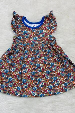 Multi Color Flower Print Frock