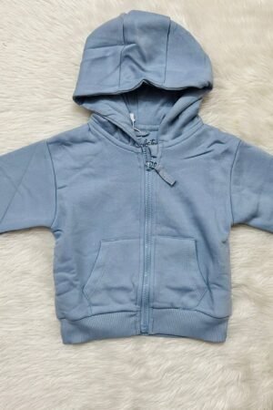 Dusty Blue Hooded Jerkin