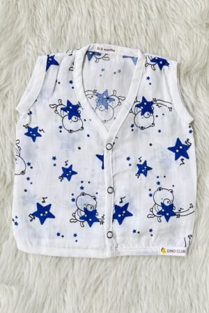 Teddy with Blue star Muslin jabla ( 0 to 3 months )