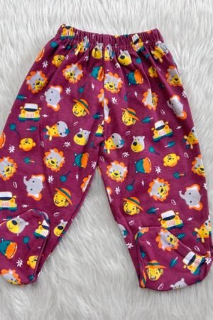 Maroon animal print full pant