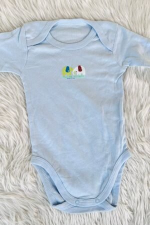 Plain blue romper ( 3 to 6 months )