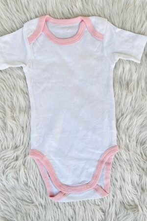 White with pink romper ( 3 to 6 months )