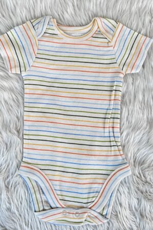 Multicolor stripped romper ( 3 to 6 months )