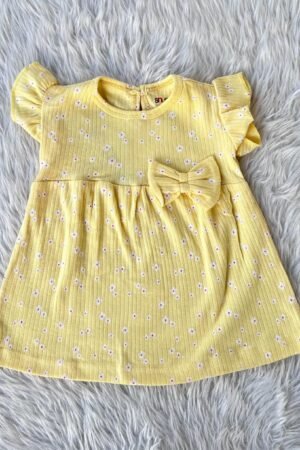 Yellow with flower print frock