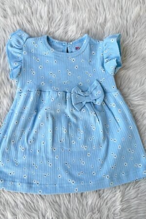 Blue with flower print frock