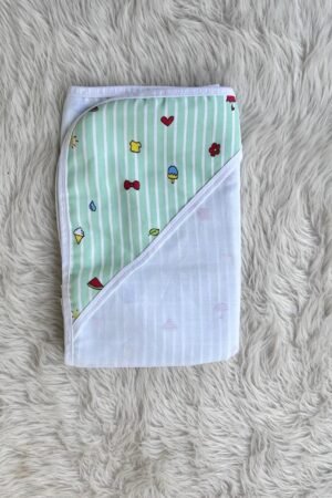 Green color hooded towel