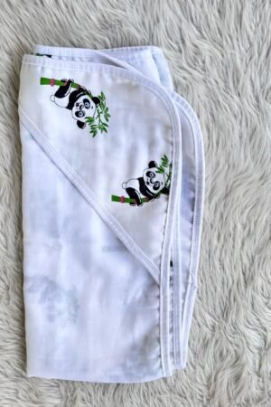 Panda print hooded towel