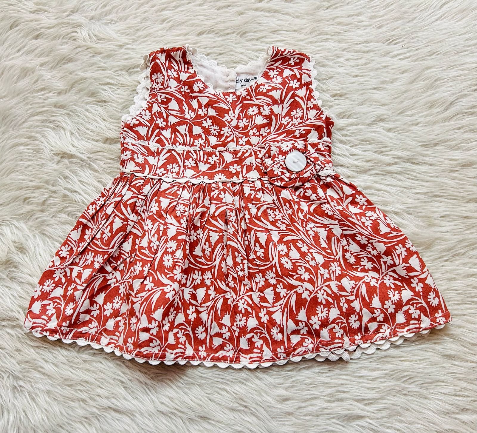 Brown flora cotton frocks