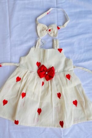 Heart print cotton frock