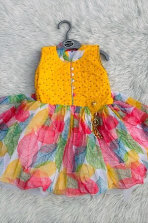 Yellow  georgette  party wear frock