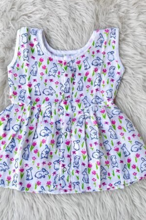 Rabbit print muslin frock (18 to 24 months )